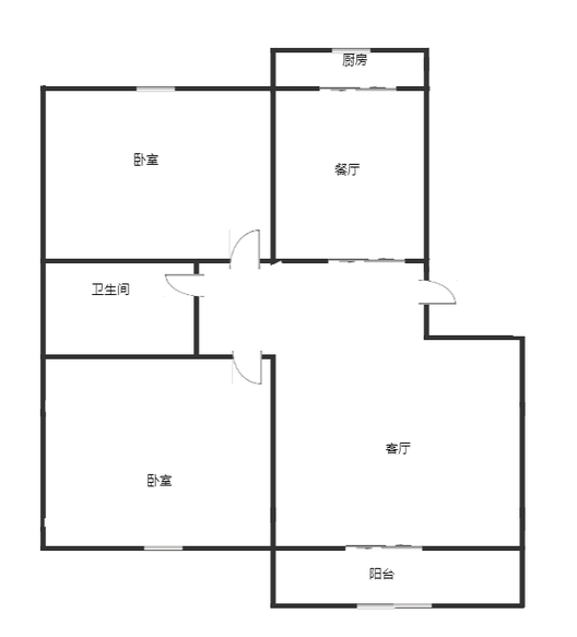 水乡园2室2厅1卫户型图