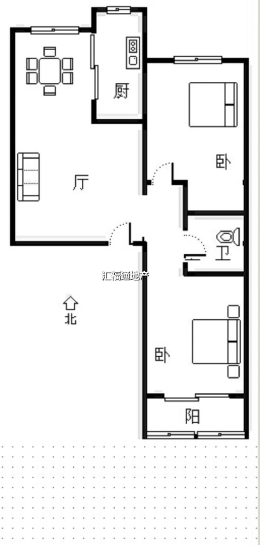 名流一品2室1厅1卫户型图