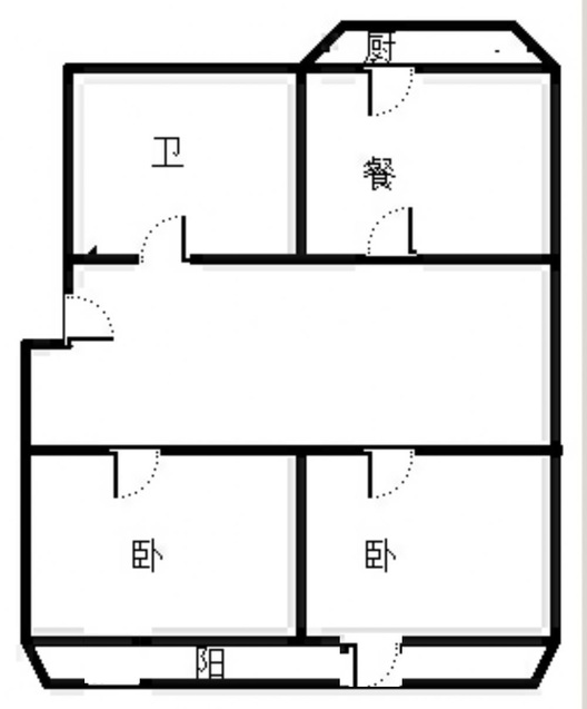 涿州市医院家属院2室2厅1卫户型图