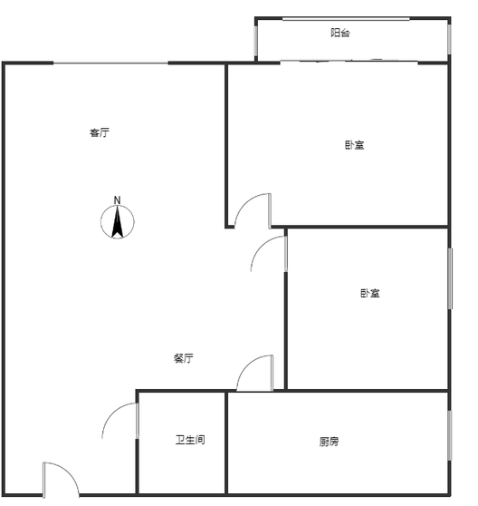 惠友荷园2室2厅1卫户型图