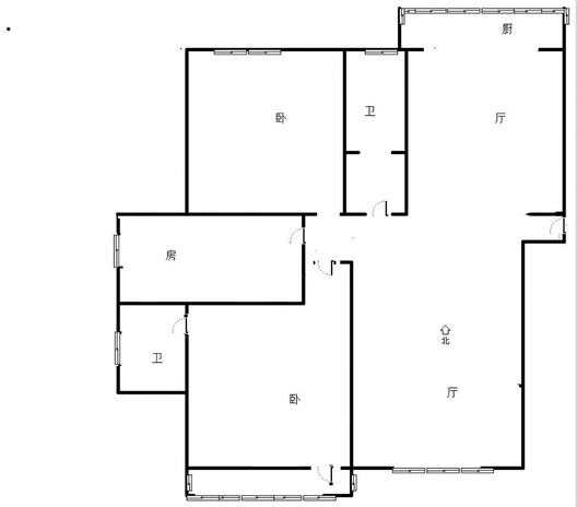 温馨小区3室2厅2卫户型图