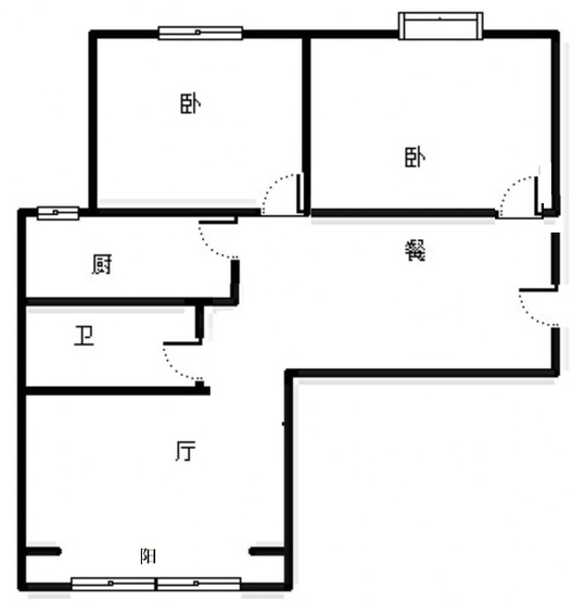 翡翠城（涿郡东区）2室2厅1卫户型图