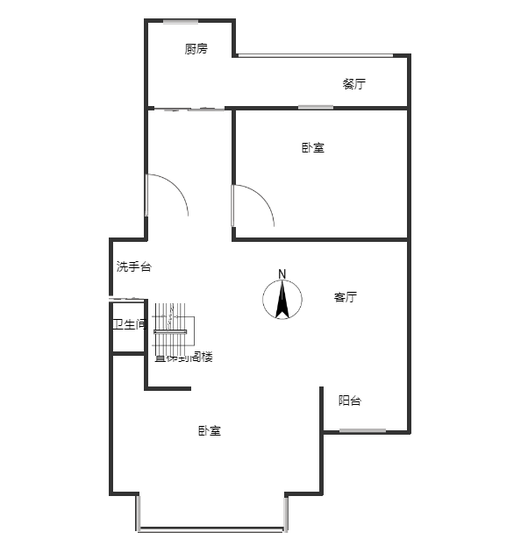 名流枫景五期2室2厅1卫户型图