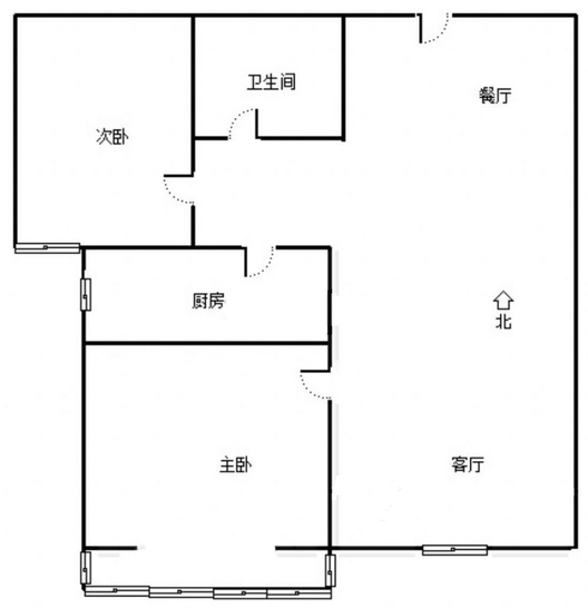 天保郦景2室2厅1卫户型图