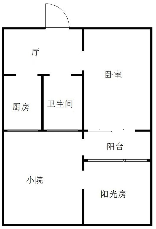 矿山局家属楼南院1室1厅1卫户型图