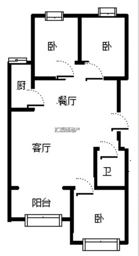 云景城3室2厅1卫户型图