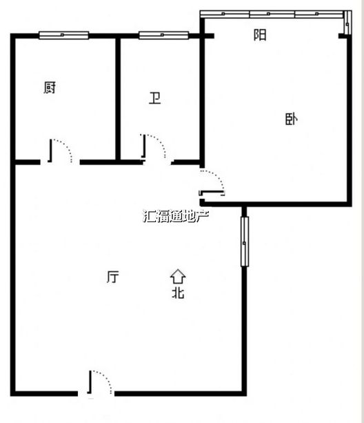 范阳公寓1室1厅1卫户型图