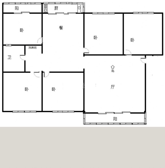光明小区5室2厅1卫户型图