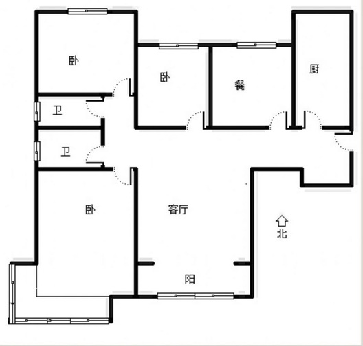 鸿坤理想湾3室2厅2卫户型图