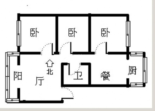 光明小区3室2厅1卫户型图