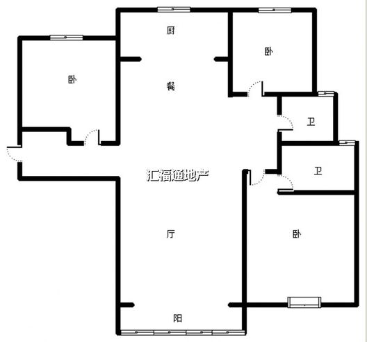 天伦湾一期3室2厅2卫户型图