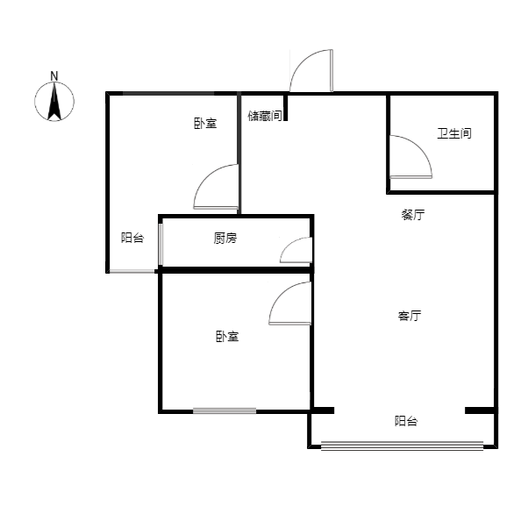 香邑溪谷一期2室2厅1卫户型图