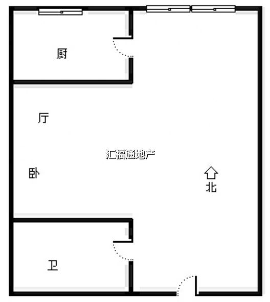 惠友钻石广场（AB座）1室1厅1卫户型图
