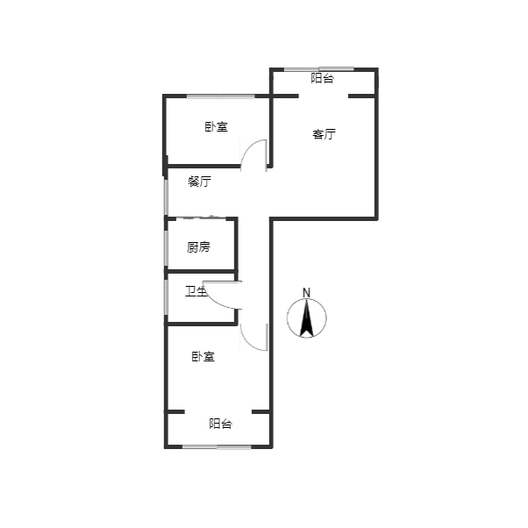 名流公寓2室2厅1卫户型图