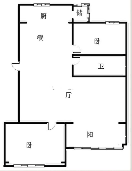 范阳一号（鹏渤御苑）2室2厅1卫户型图