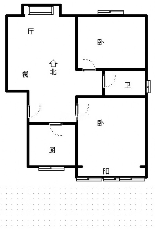 水岸花城2室2厅1卫户型图