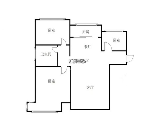 K2狮子城3室2厅1卫户型图