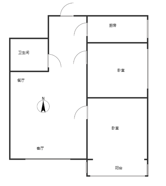 惠友荷园2室2厅1卫户型图