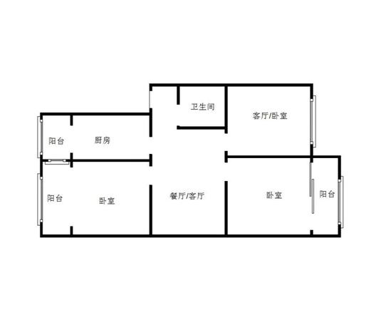 唐人花园3室2厅1卫户型图