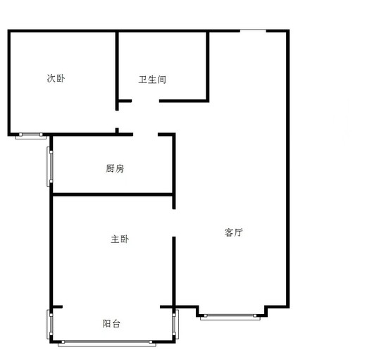 翔天万和城2室2厅1卫户型图