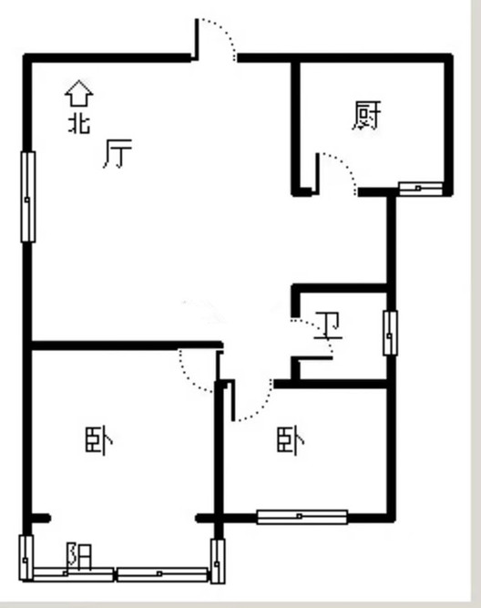 翔天万和城2室2厅1卫户型图