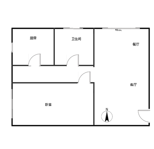 水岸花城1室1厅1卫户型图