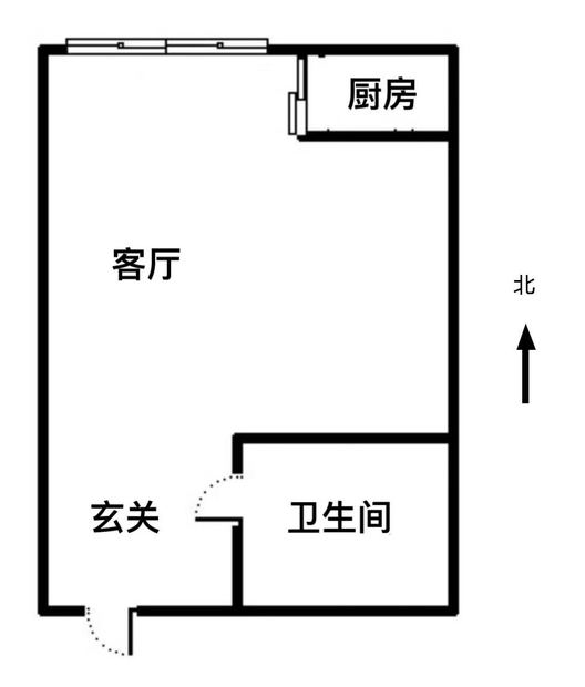 公园80901室1厅1卫户型图