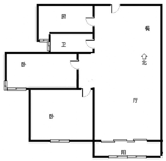 北新家园（锦绣范阳）2室2厅1卫户型图