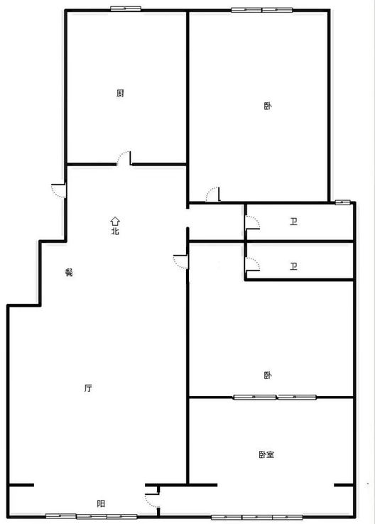 香邑溪谷玫瑰园3室2厅2卫户型图