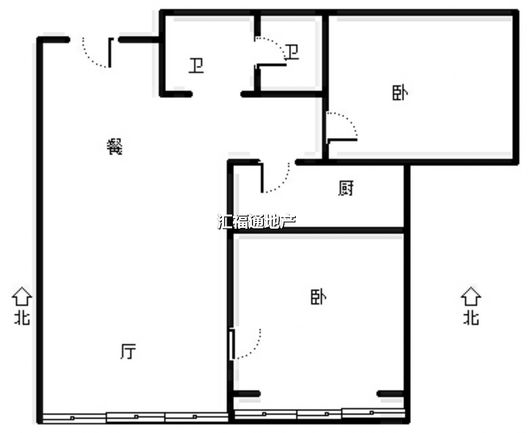 三利中和城一期2室1厅1卫户型图