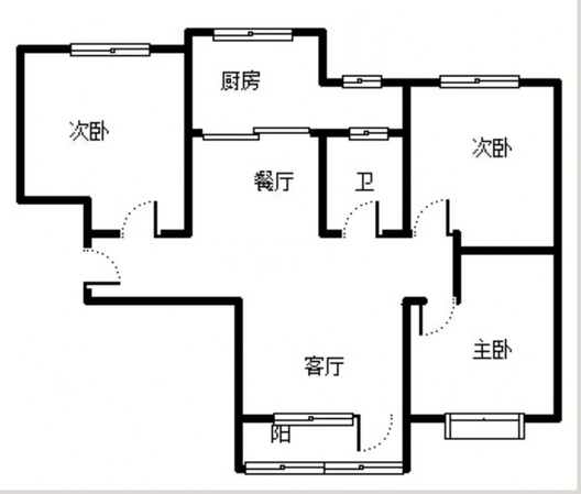 华融现代城3室2厅1卫户型图