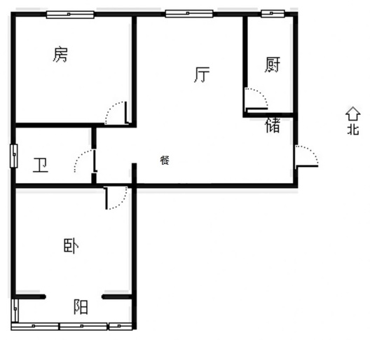 惠友钻石广场2室2厅1卫户型图