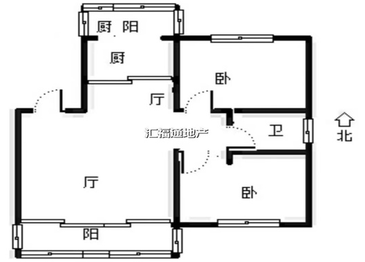 东方家园2室2厅1卫户型图