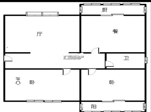 玫瑰嘉园2室2厅1卫户型图