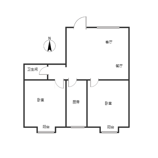 惠友橙园2室2厅1卫户型图