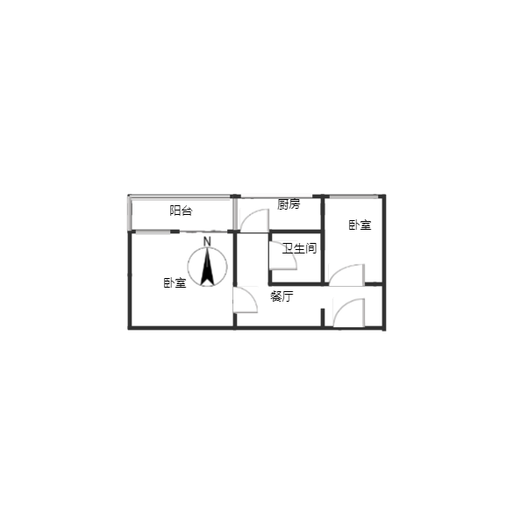 列电厂家属院2室1厅1卫户型图