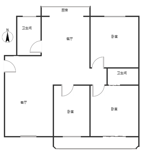 长天小区3室2厅2卫户型图