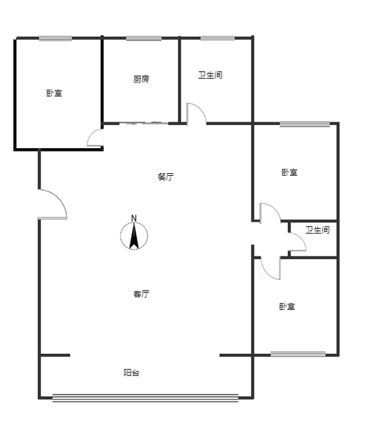 燕赵花园3室2厅2卫户型图