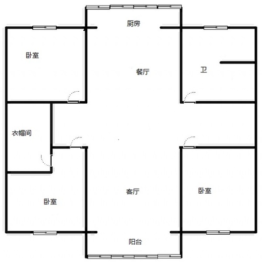 军欣家园3室2厅2卫户型图