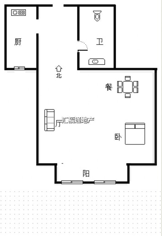 惠友万悦城1室1厅1卫户型图