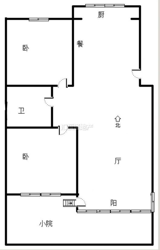 军怡家园2室2厅1卫户型图