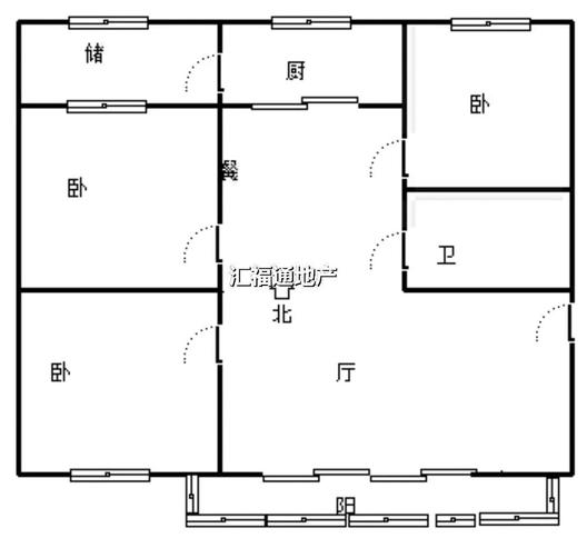 联合小区四号院3室2厅1卫户型图