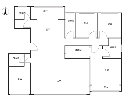 华远和府二期5室2厅2卫户型图