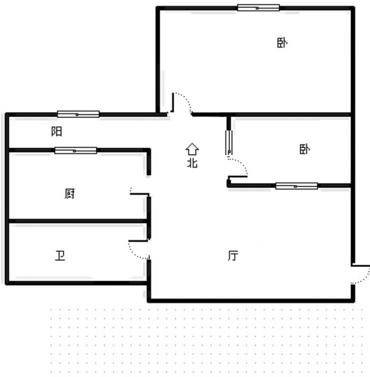 鸿盛凯旋门2室1厅1卫户型图