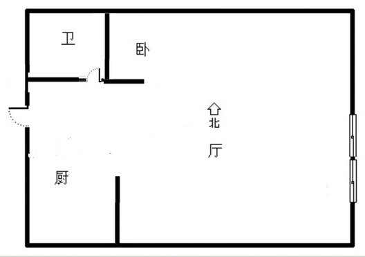 京第银座1室1厅1卫户型图