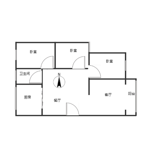 农大家属院3室2厅1卫户型图