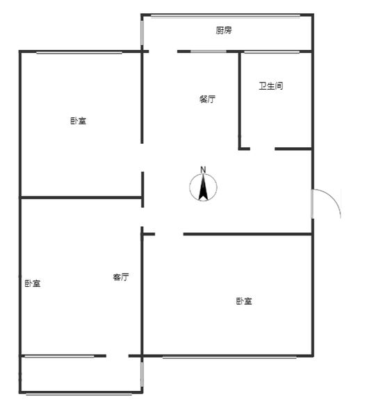 老财政局家属院3室1厅1卫户型图