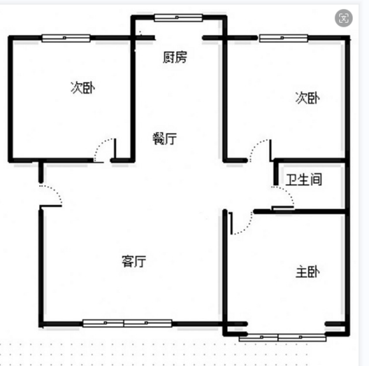 惠友康庭3室2厅1卫户型图