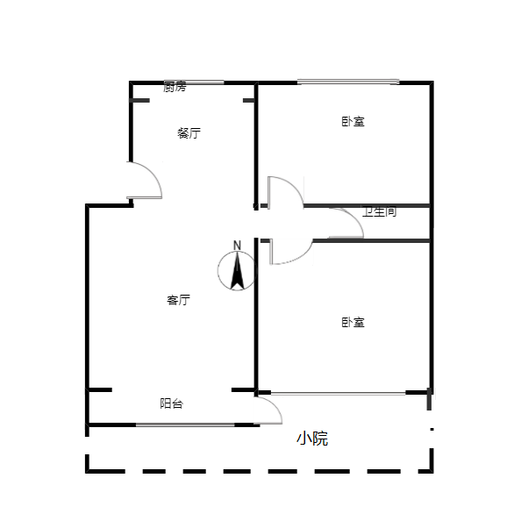 军怡家园2室2厅1卫户型图
