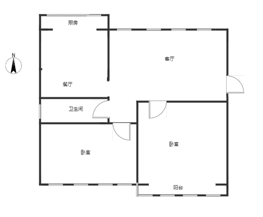 师范学校家属院2室2厅1卫户型图